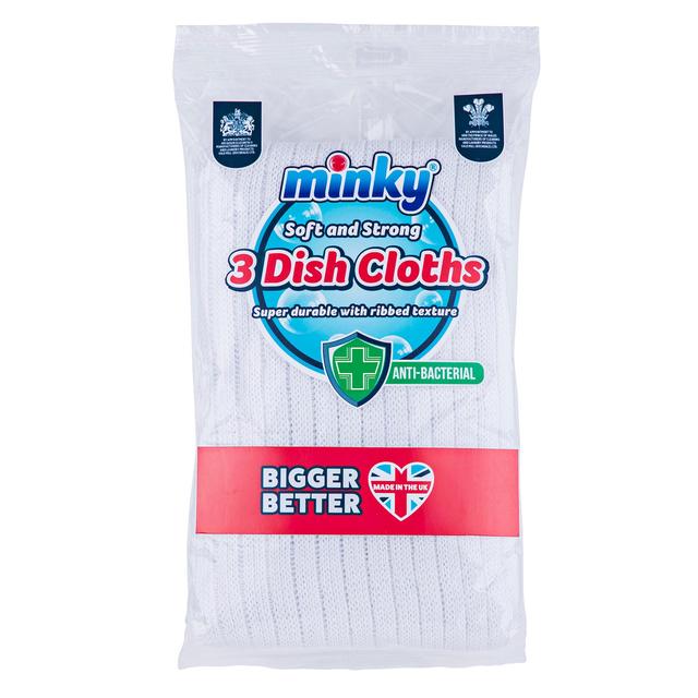 Minky Anti Bacterial Cleaning Cloths   3 per pack