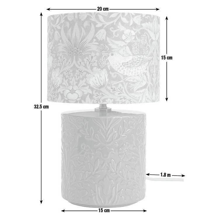 Habitat x Morris & Co. Strawberry Thief ceramic lamp, UK version