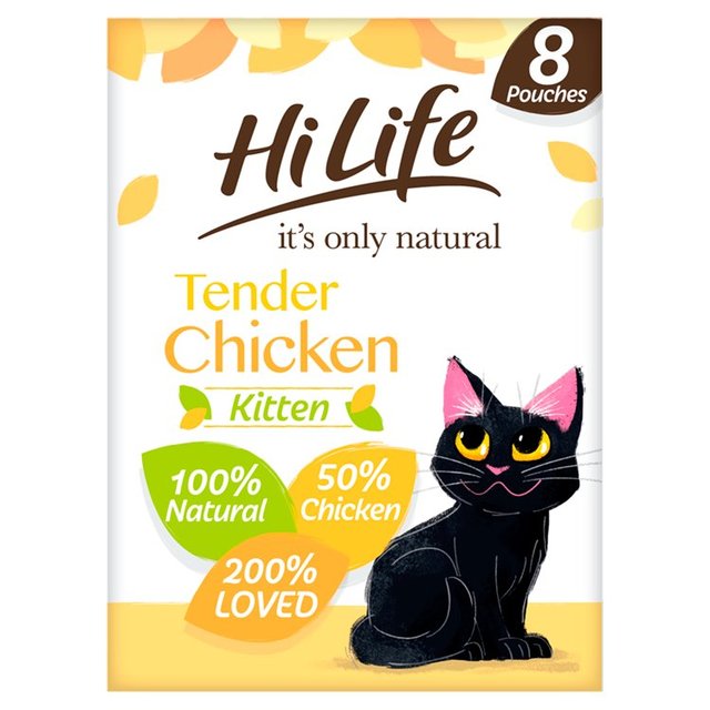 HiLife It's Only Natural Kitten Food - Tender Chicken   8 x 70g GOODS M&S   