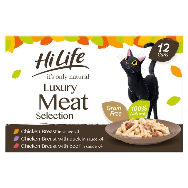 HiLife It's Only Natural Luxury Cat Food Meat Selection   12 x 70g GOODS M&S   