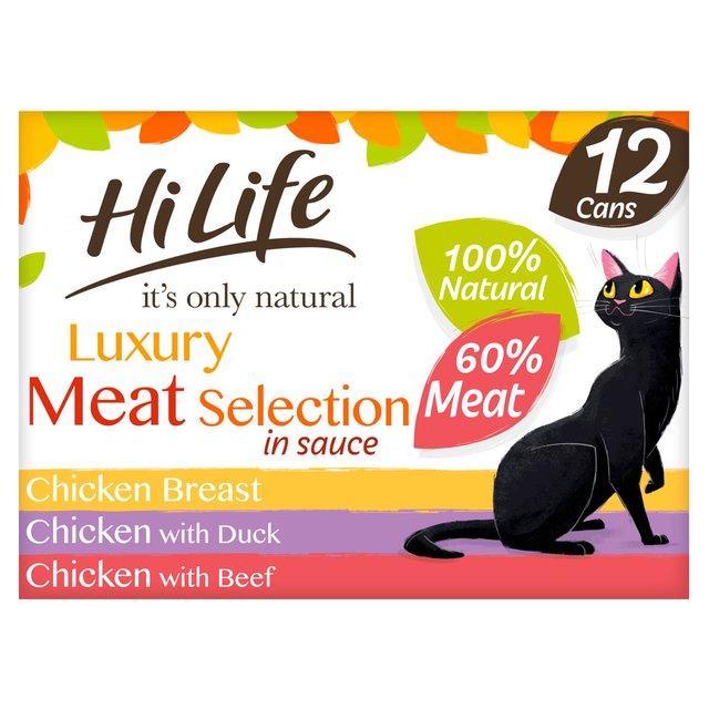 HiLife It's Only Natural Luxury Cat Food Meat Selection   12 x 70g GOODS M&S   