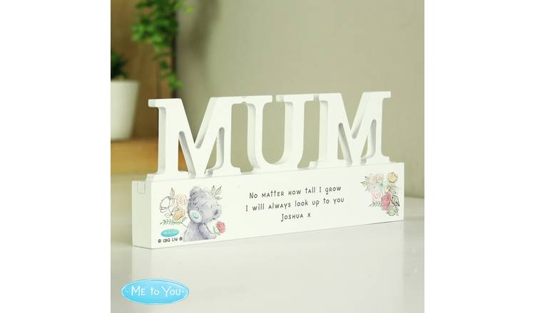 Personalised Message Me To You Wooden MUM Ornament - White