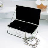 Personalised mirrored jewellery box with three compartments - British product