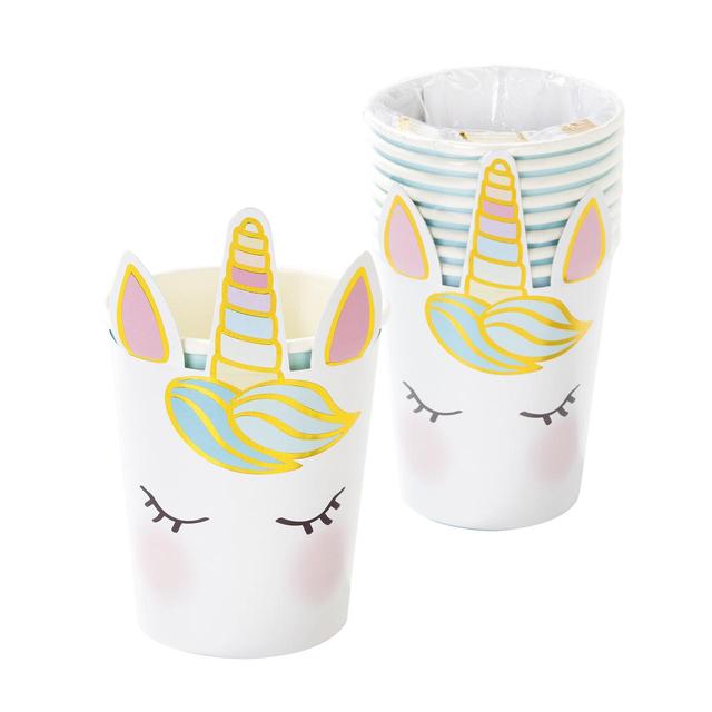 Unicorn Recyclable Paper Party Cups   8 per pack GOODS M&S   