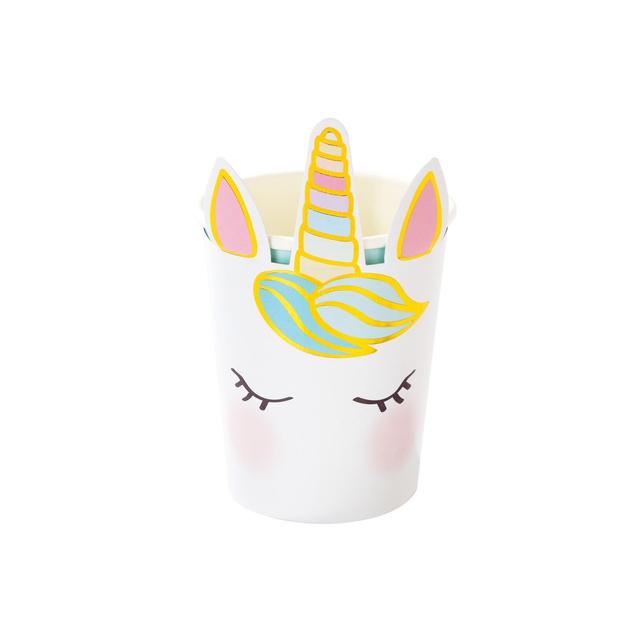 Unicorn Recyclable Paper Party Cups   8 per pack