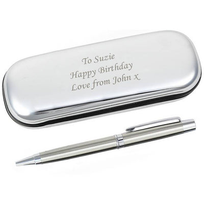 Argos Personalised Chrome Plated Ballpoint Pen and Box Set- Buy online at McGrocer
