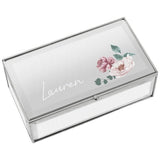 Personalised floral jewellery box with three compartments - British product