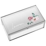 Personalised floral jewellery box with three compartments - British product