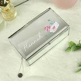 Personalised floral jewellery box with three compartments - British product