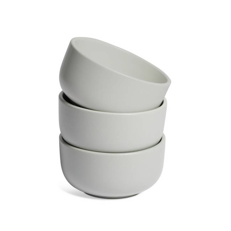 Habitat stoneware nibble bowls 3-piece grey - British product