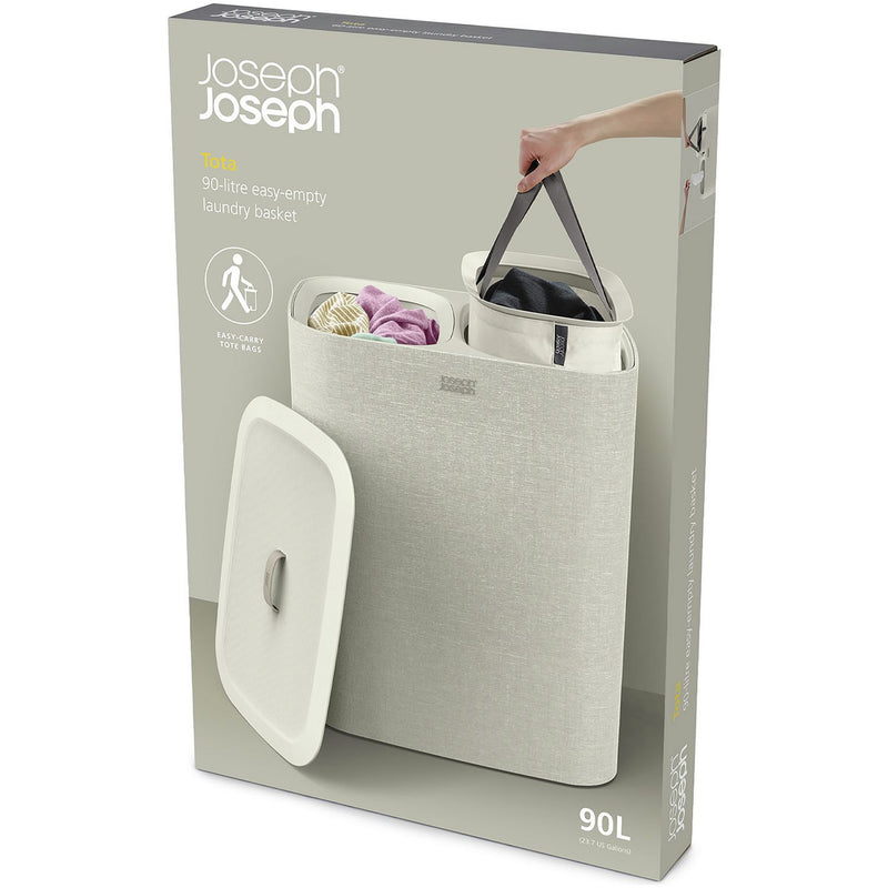 Joseph Joseph Tota laundry basket 90 litre ecru, imported from the UK