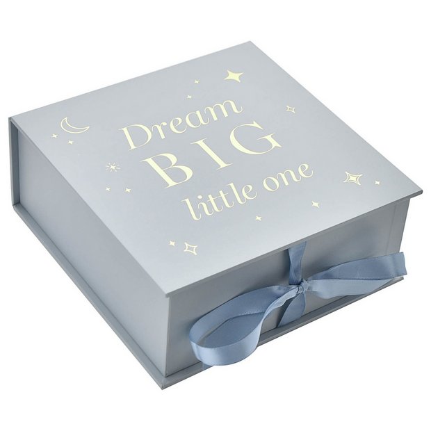 Bambino Dream Big keepsake box in blue with gold trim (British brand)