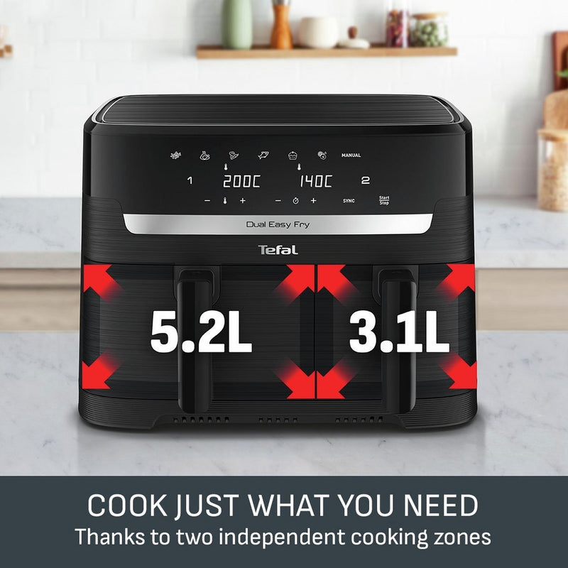 Tefal dual air fryer EY901N40 8.3L - British product