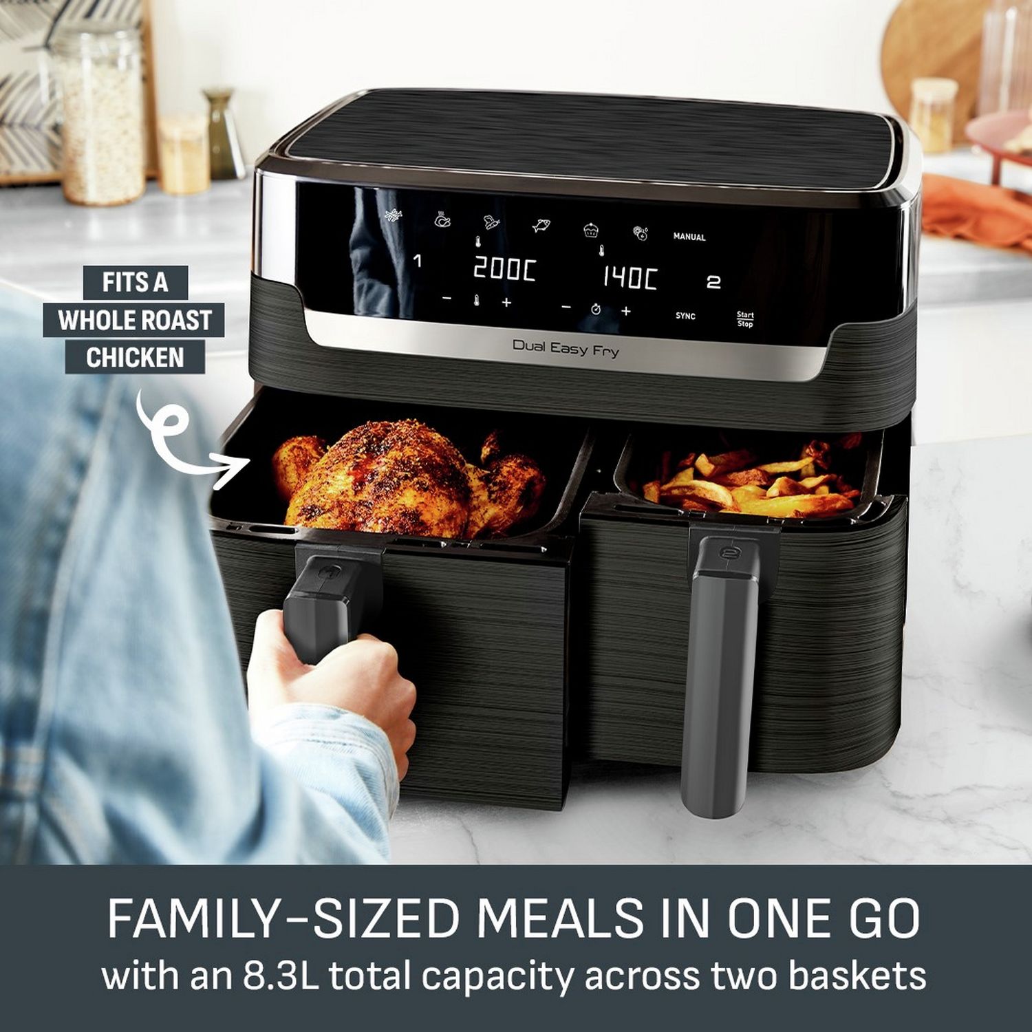 Tefal dual air fryer EY901N40 8.3L - British product