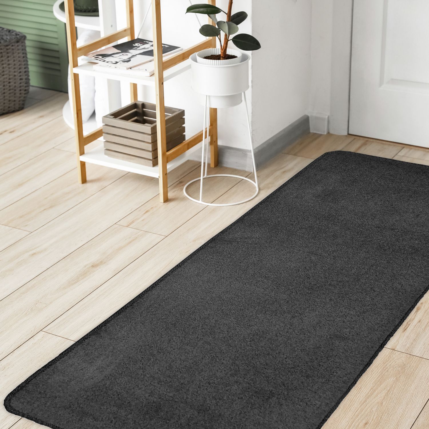 Homemaker Relay Plain Charcoal  Runner - 60x200cm