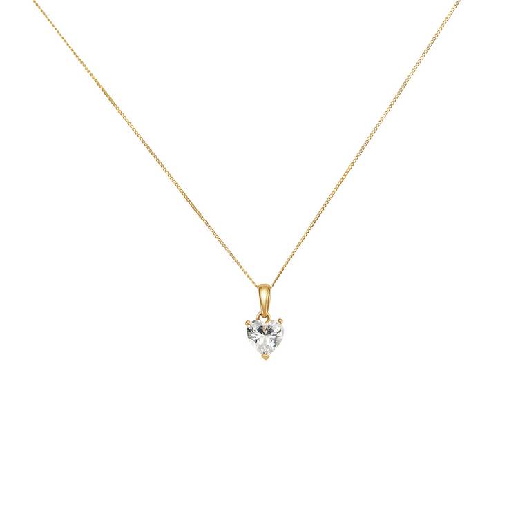 Revere 9ct gold heart pendant necklace 45.7cm - British product