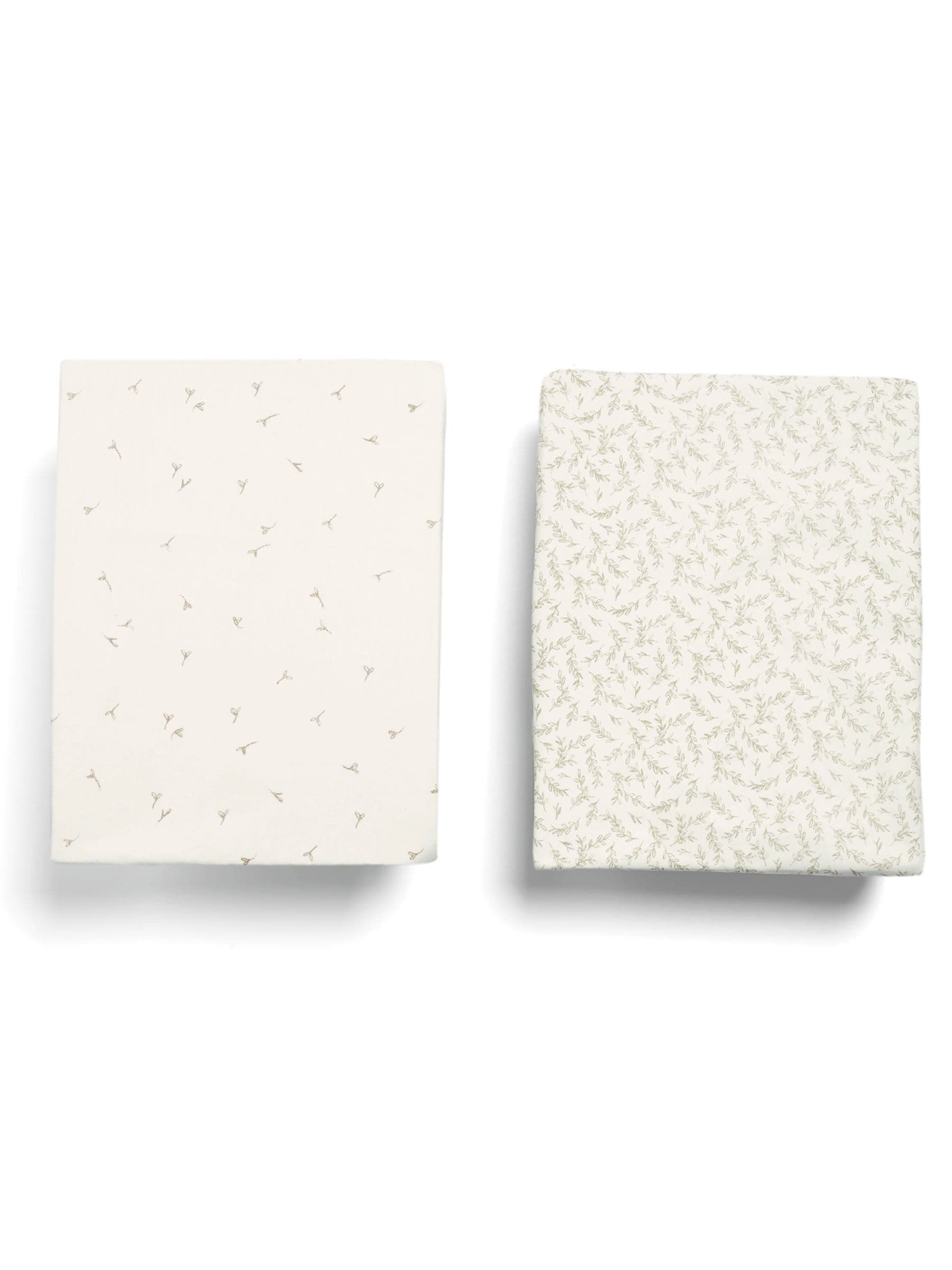 Mamas & Papas Seedling Cream 2-pack cotbed fitted sheets, imported from the UK