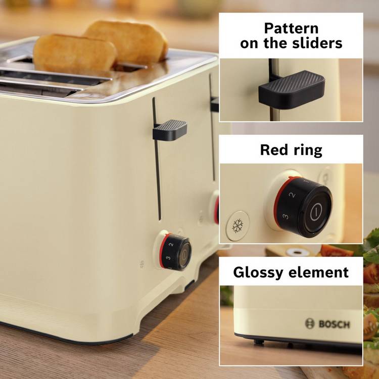 Bosch 4 slice toaster cream - British product