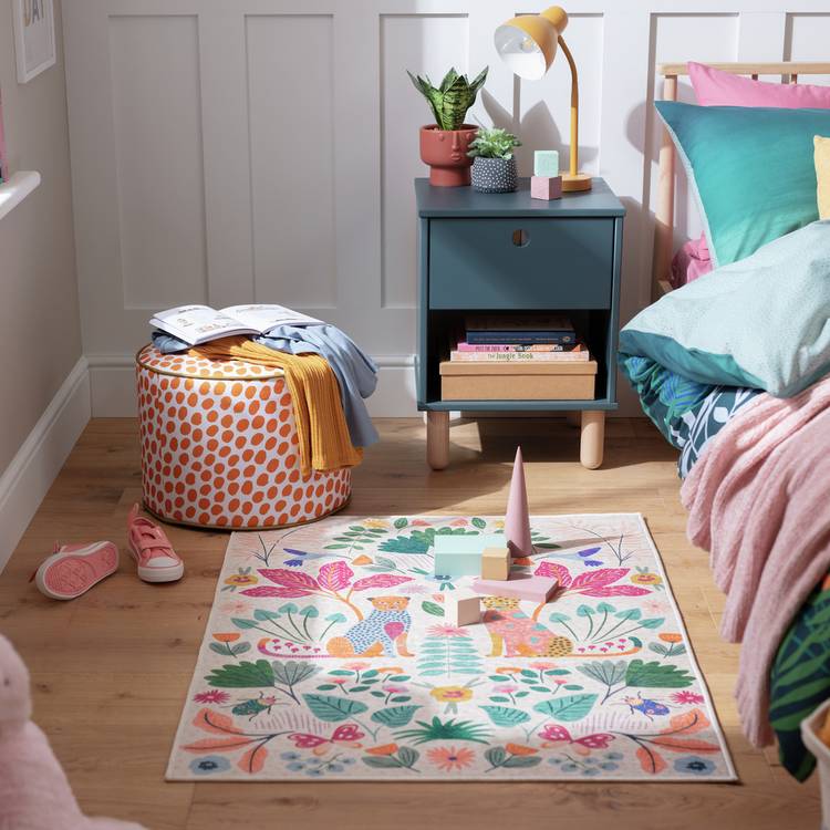 Habitat kids flatweave rug enchanted print 80x110cm - British product