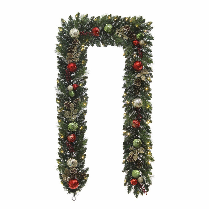 9 ft Pre-lit Christmas Artificial Garland With Twinkling LED Lights