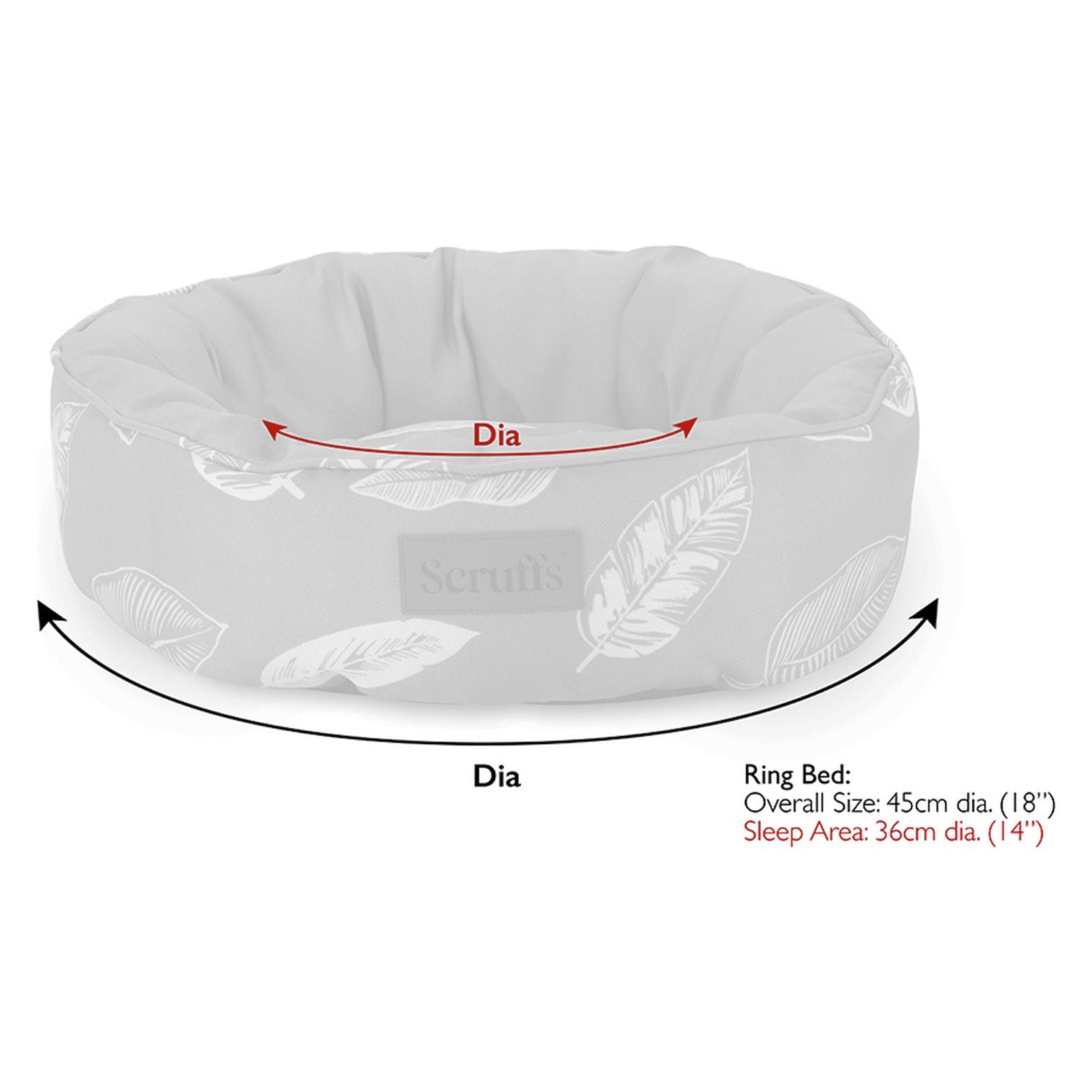 Scruffs pet bed botanical grey small - British product