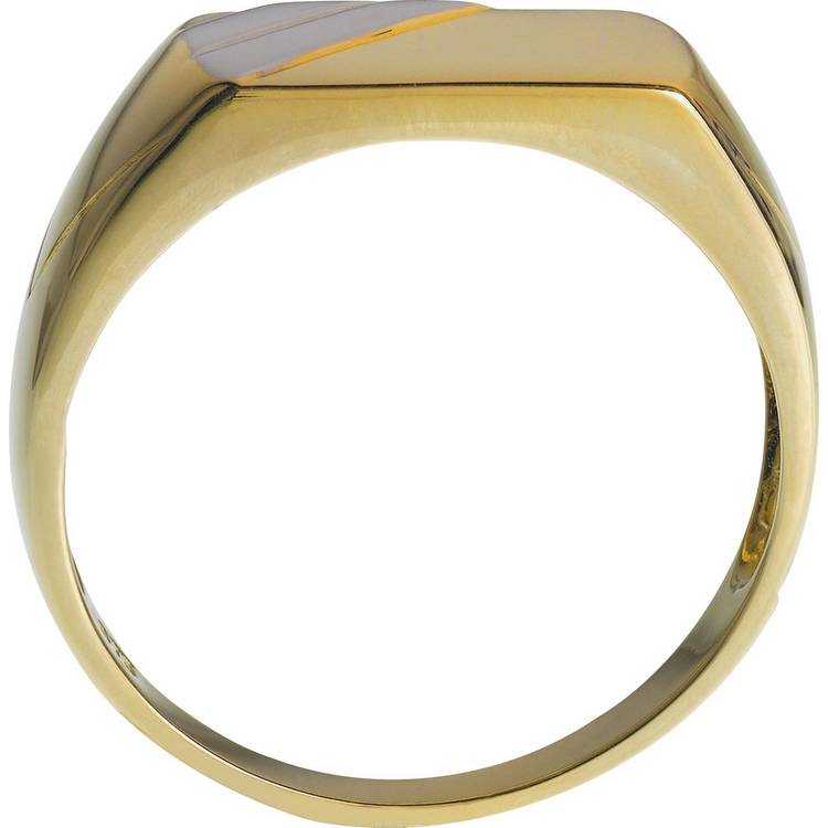 Revere 9ct gold duo-tone signet ring, British brand