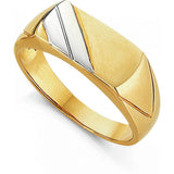 Revere 9ct gold duo-tone signet ring, British brand