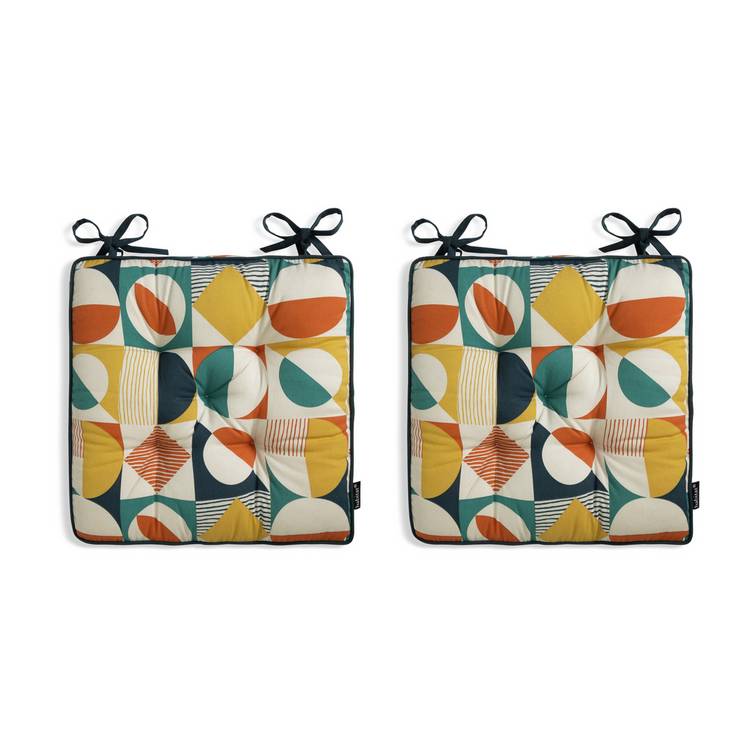 Habitat Geo multicoloured seat cushions pack of 2 - British product