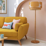 Habitat x Scion Lohko floor lamp with solid ash base, UK version