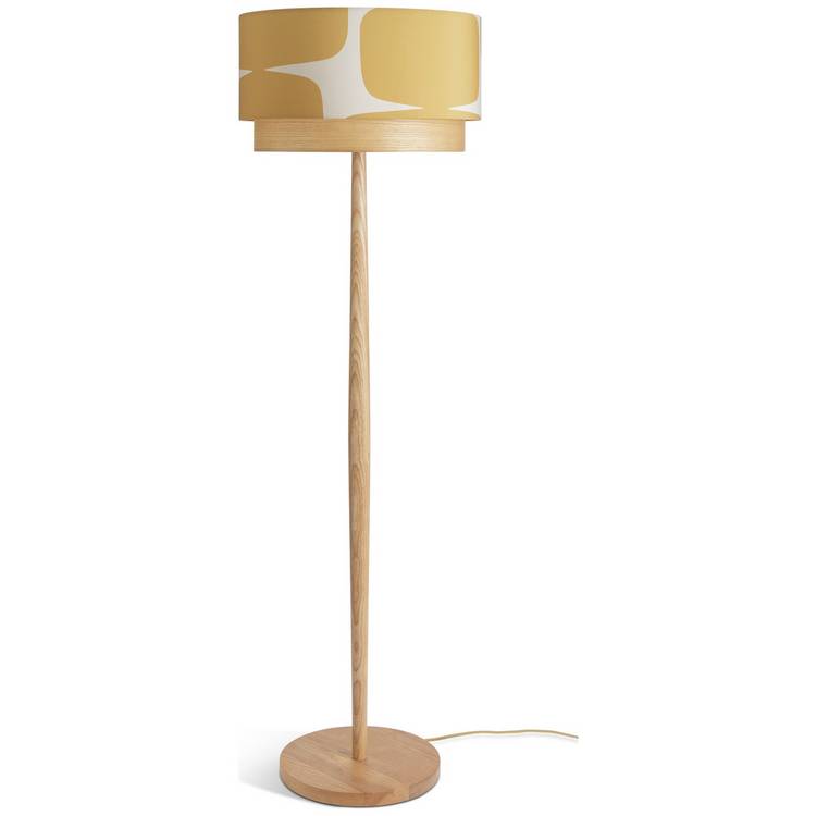 Habitat x Scion Lohko floor lamp with solid ash base, UK version