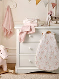 Mamas & Papas floral pink cotbed sheets 2-pack, imported from the UK