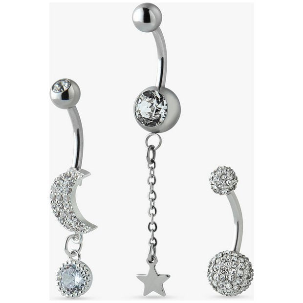 Revere surgical steel belly bars set of 3, imported from the UK
