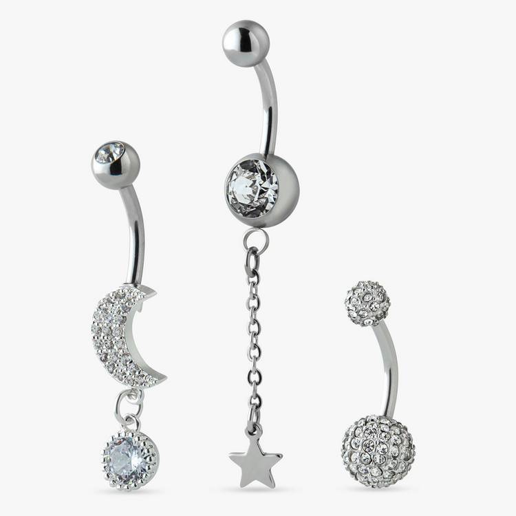 Revere surgical steel belly bars set of 3, imported from the UK