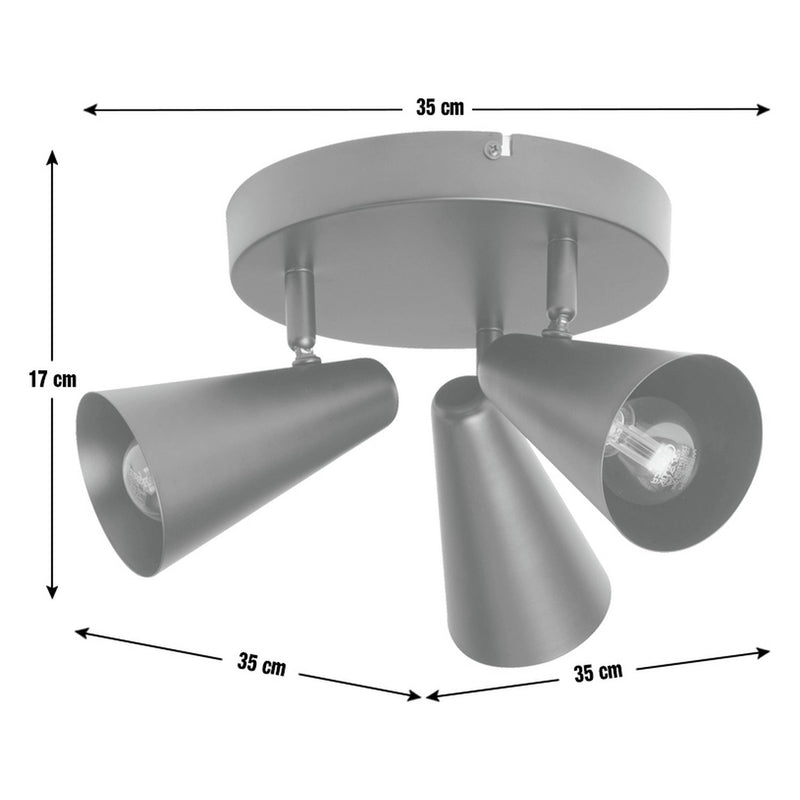 Argos Home matte black steel 3-light spotlight plate (British brand)