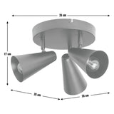 Argos Home matte black steel 3-light spotlight plate (British brand)