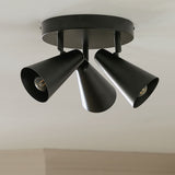 Argos Home matte black steel 3-light spotlight plate (British brand)