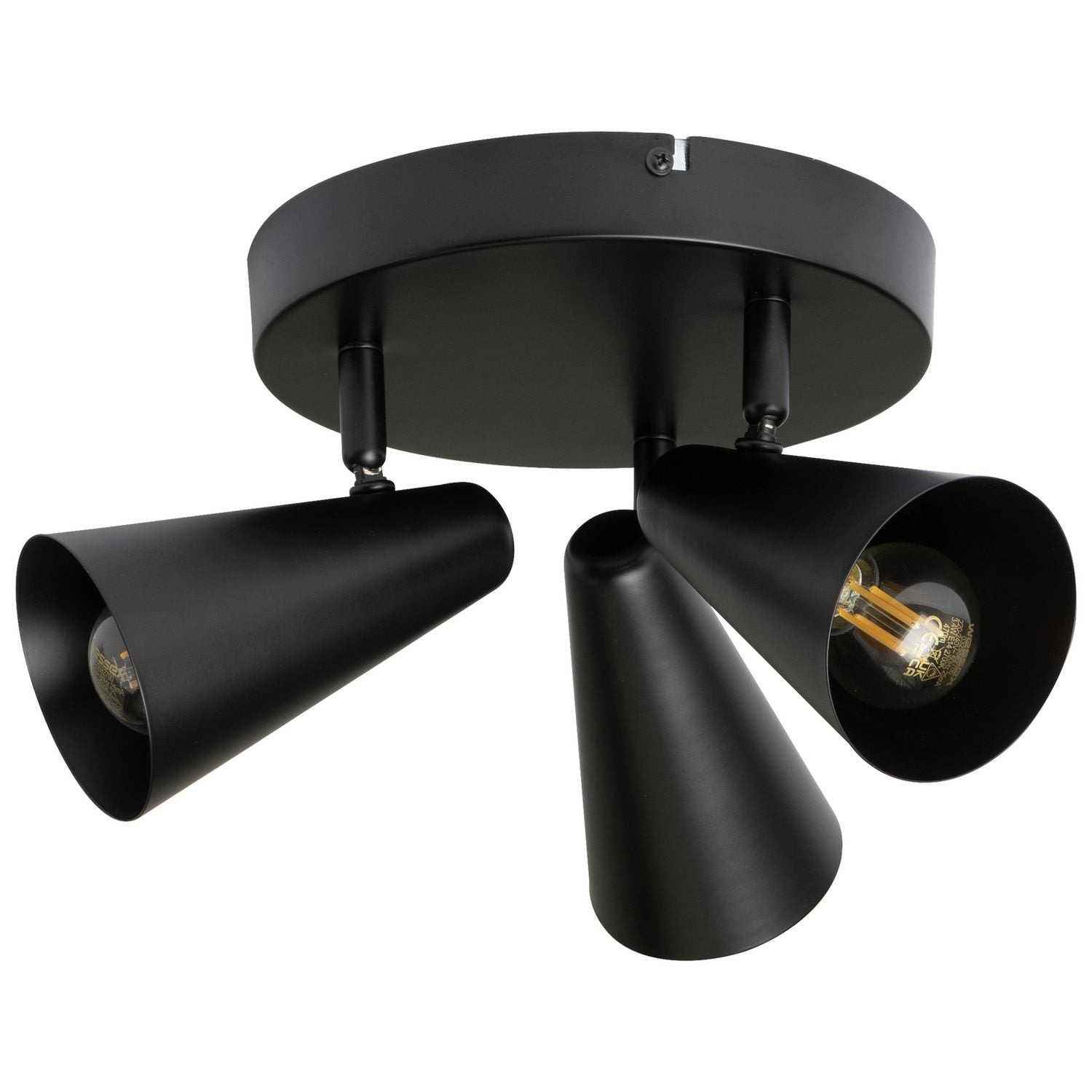 Argos Home matte black steel 3-light spotlight plate (British brand)