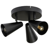 Argos Home matte black steel 3-light spotlight plate (British brand)
