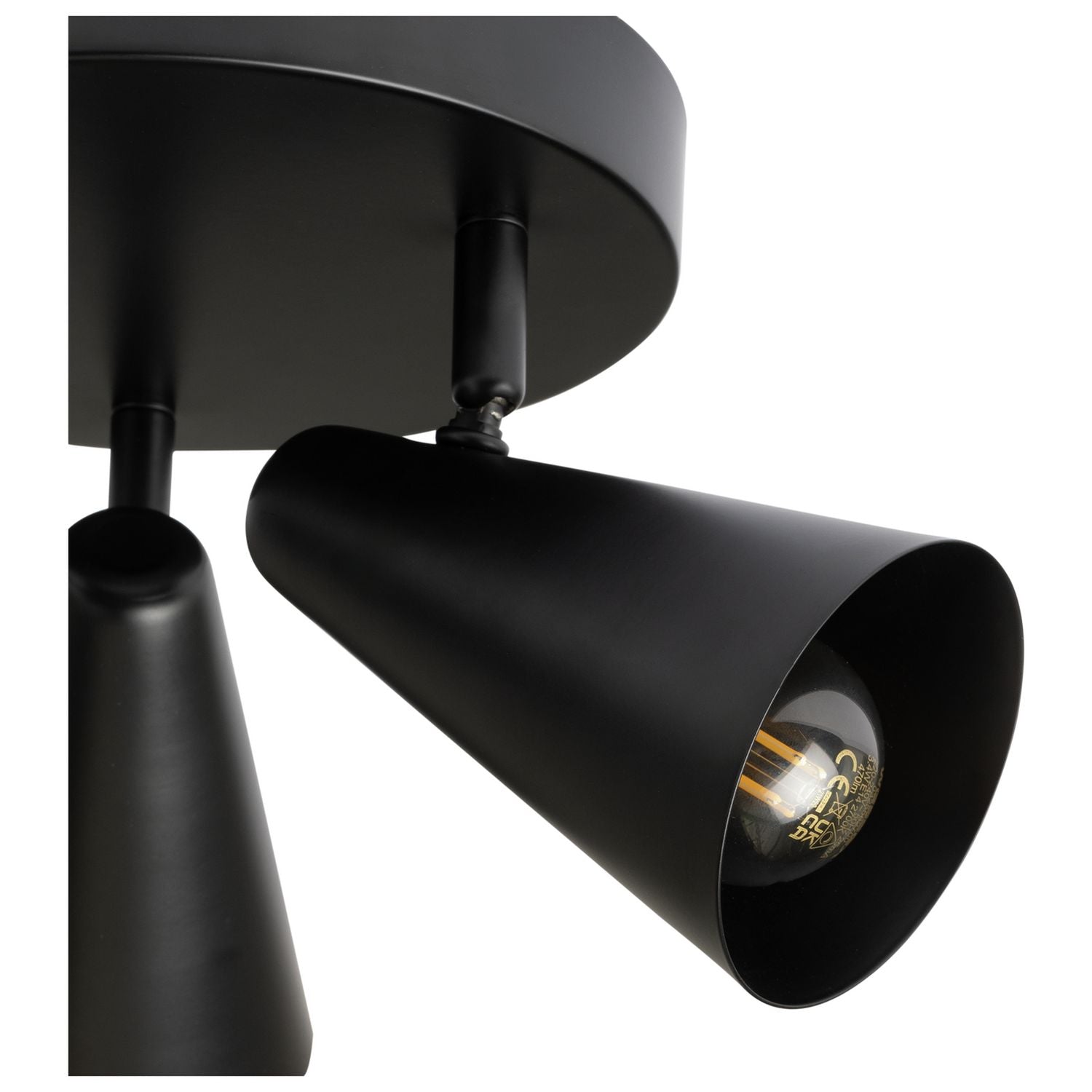Argos Home matte black steel 3-light spotlight plate (British brand)