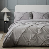 Argos Home pinch pleat pintuck grey bedding set double (British brand)