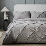 Argos Home pinch pleat pintuck grey bedding set double (British brand)