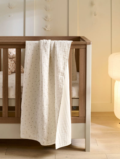 Next Mamas & Papas Cream Welcome to the World Seedling Muslin Blanket- Buy online at McGrocer