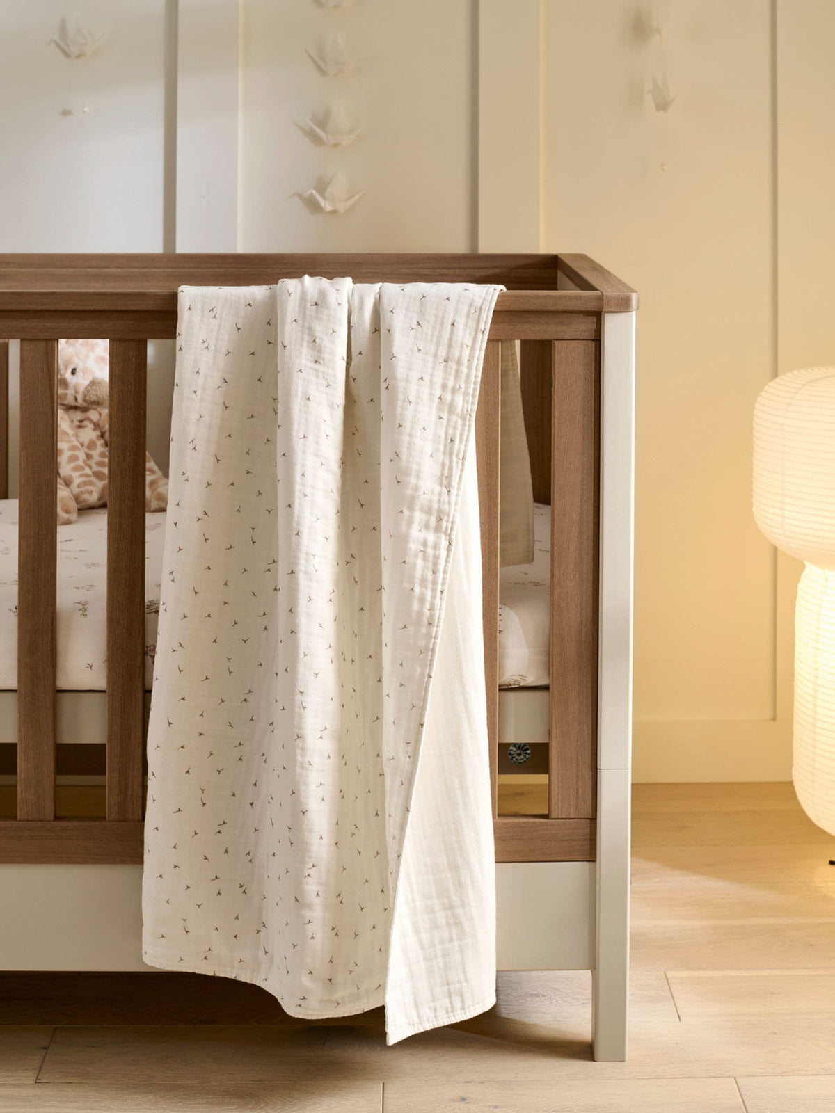 Mamas & Papas cream muslin blanket Seedling, UK version