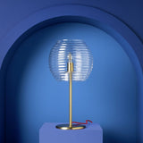 Habitat Hub table lamp with brass base and glass shade, UK version