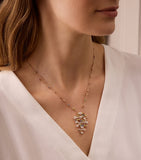 Boodles rose gold diamond sapphire tsavorite pendant necklace, imported from the UK