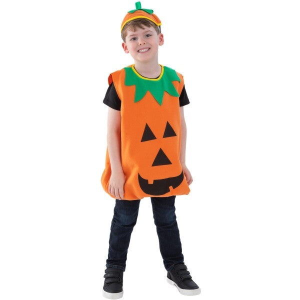 Smiffys child pumpkin costume orange bodysuit hat - British product