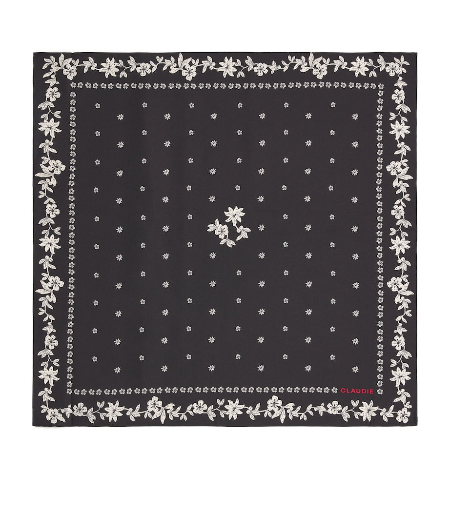 Claudie Pierlot silk floral neck scarf 65cm, imported from the UK