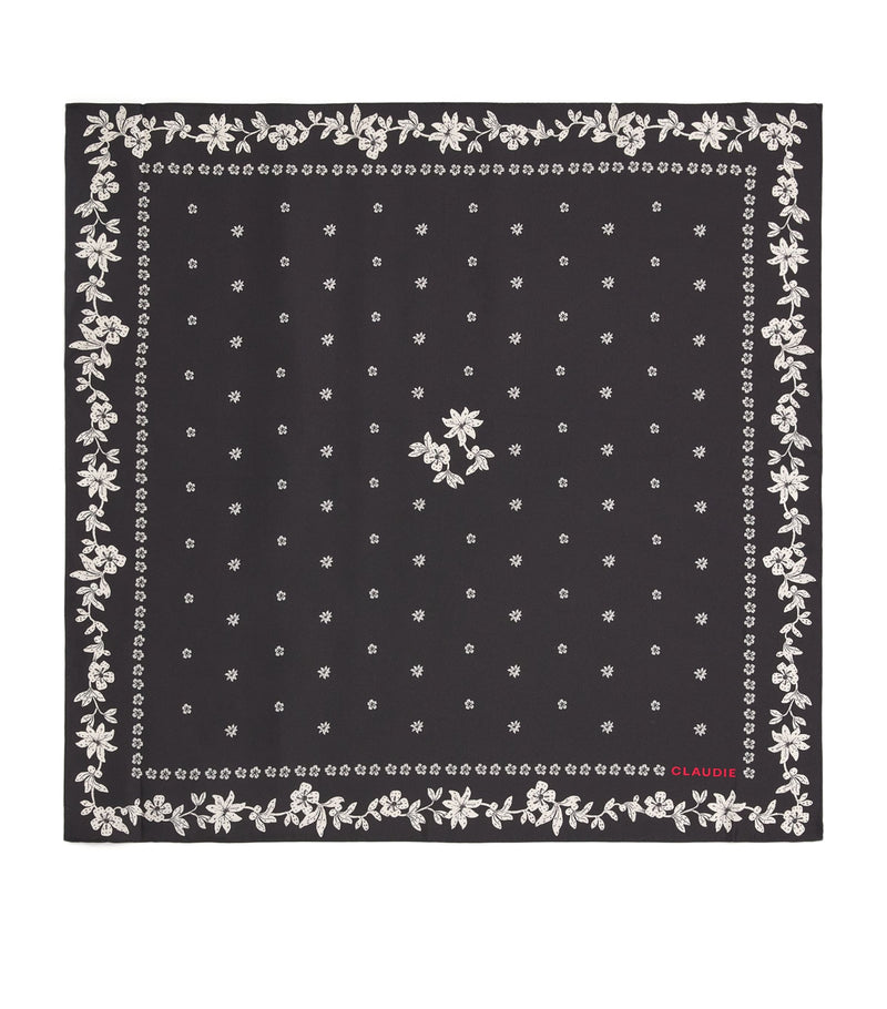 Silk Floral Neck Scarf