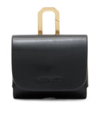 AllSaints black calfskin AirPods case with gold-tone carabiner - British product