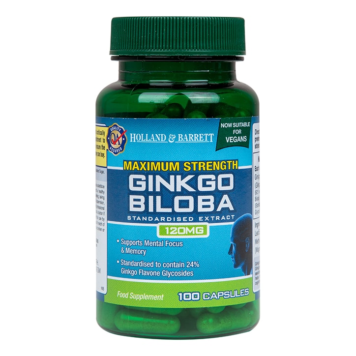 Holland & Barrett Maximum Strength Ginkgo Biloba 120mg 100 Capsules Ginkgo Biloba Supplements Holland&Barrett   